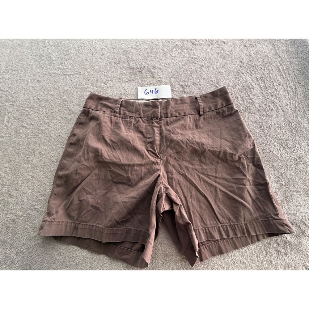 Talbots Chino Shorts Womens Size 6 Brown Cotton Stretch Casual Z646